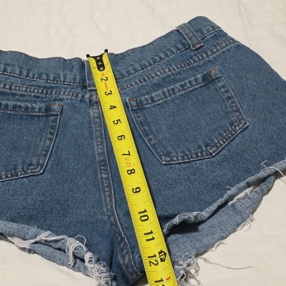 Pretty Little Thing Women's Distressed Denim Shorts‎ Blue Size UK:14 US:10